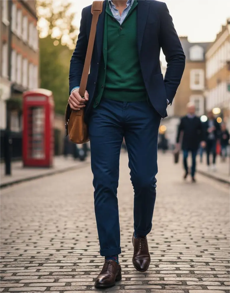 Man is wearing footwear of smart casual for men