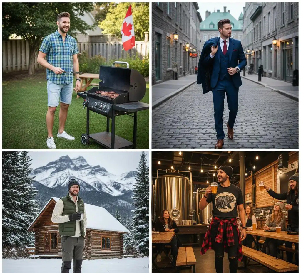 different pics are showing birthday outfits for men.