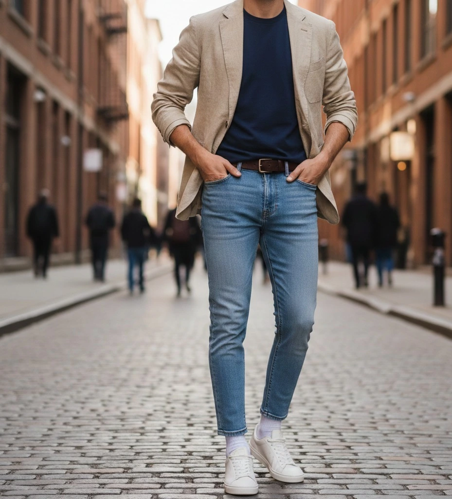 Showing Street sneaker outfits for men.