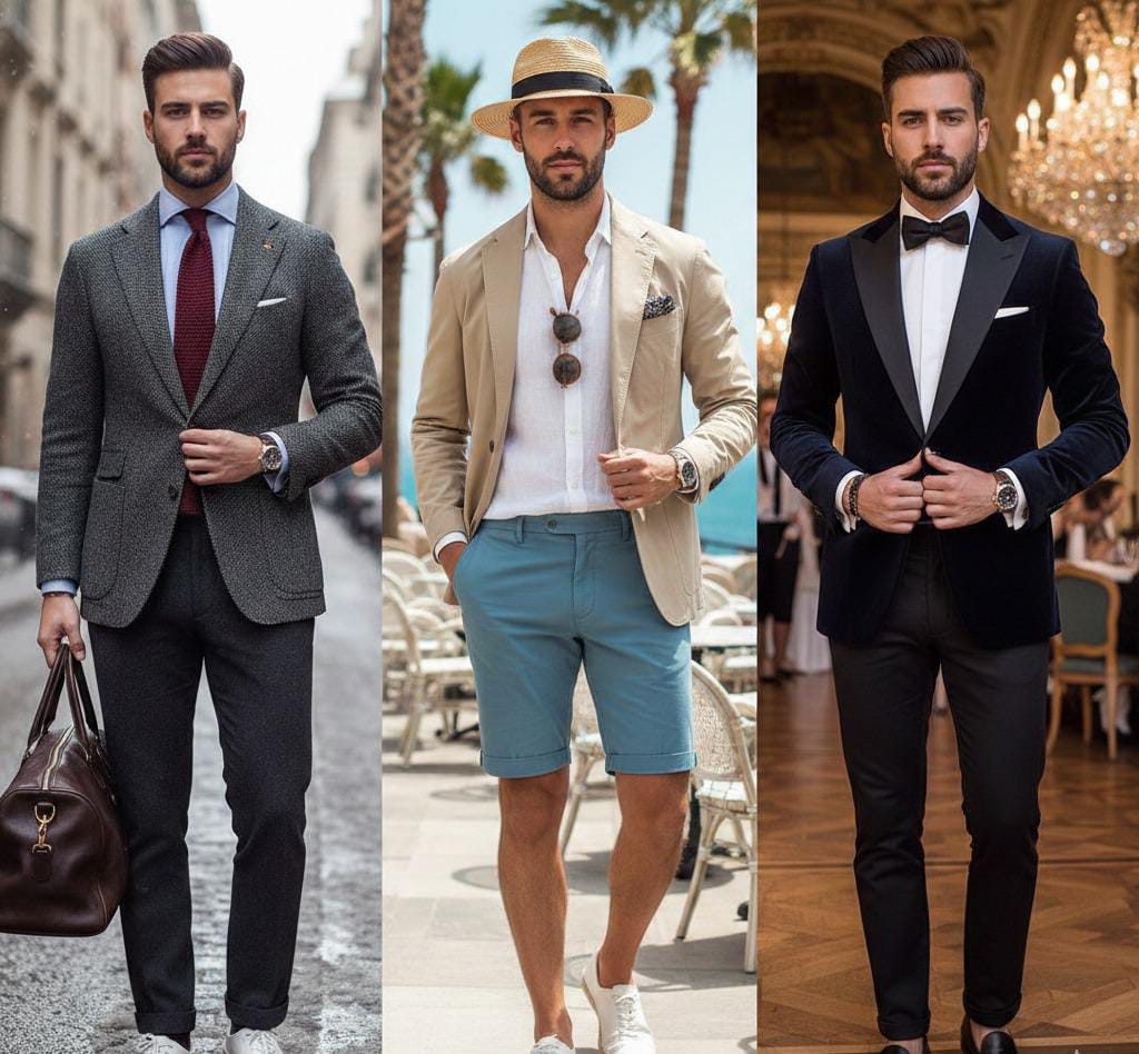 Blazer with t-shirt and jeans combination