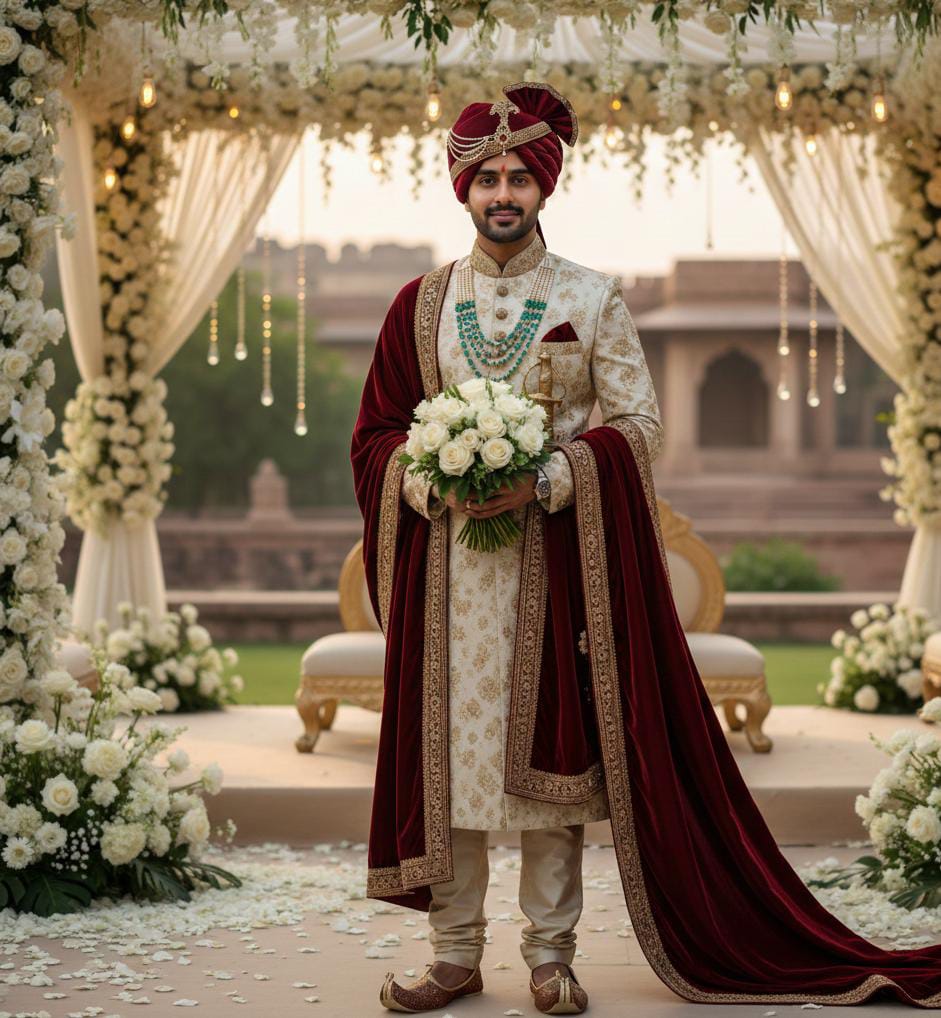 Beautiful wedding outfits in sherwani Indian style