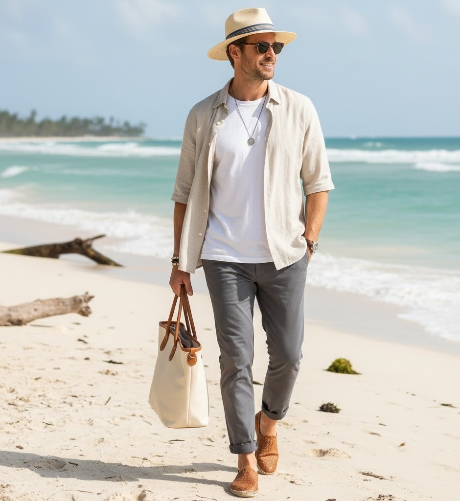 Beach men wear carry bag