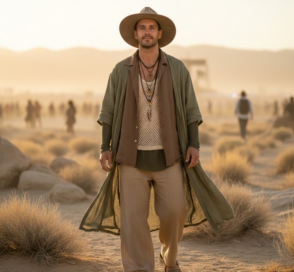 Coachella outfits for men in desert